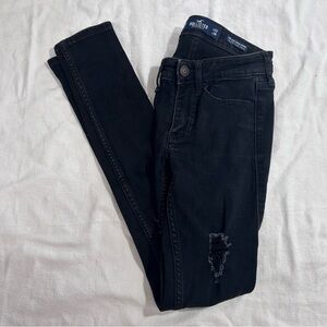 Hollister Super Skinny Jeans Black Distressed 00S/23x28